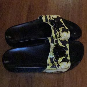 Size 36 authentic Versace open toe slippers